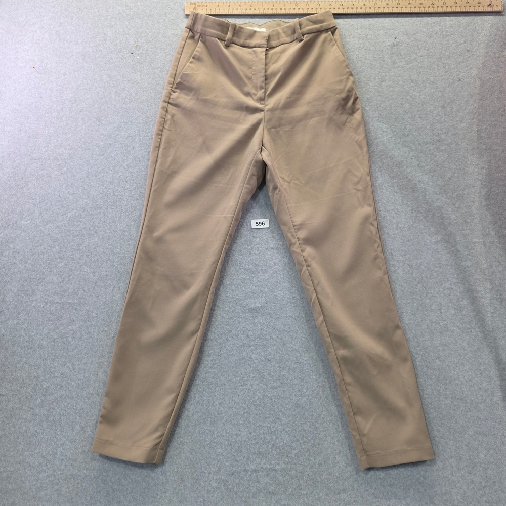 HM‎ Womens Tan Khaki Ankle Dress Pants Slim Fit Elastic Back Size 6 Office Wear